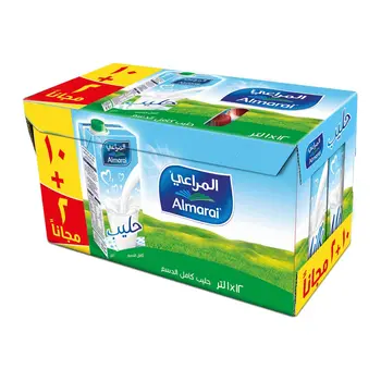 حليب المراعي خالي من الجلوتين سهل الفتح 1 لتر 10 + 2 مجانا