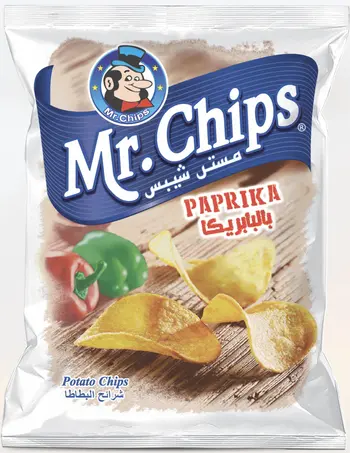مستر شيبس رقائق البطاطس بنكهة البابريكا الحجرامرام الكبير 140جرام
