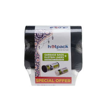 Hotpack Heavy-Duty Black Garbage Bags 110 pcs
