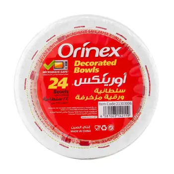 Orinex Decorated Microwave-Safe Bowls 24x355ml