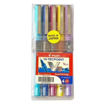 Pilot V5 Liquid Ink Fountain Pen Set 5 Pieces