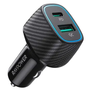 Ravpower 60W Car Charger PD QC Black