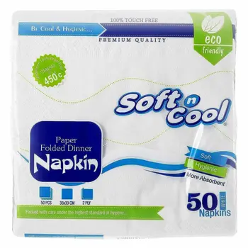 Soft N Cool White 2-Ply Dinner Napkins 50 Pieces