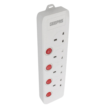 Geepas 4-Way Extension Socket 3m White