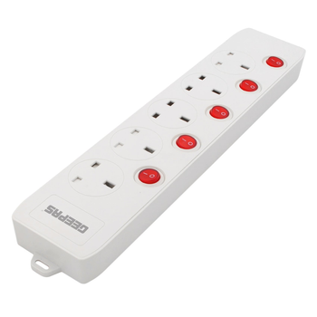 Geepas 5-Way Extension Socket 3m White