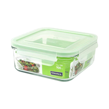Glasslock Cleargreen Square Food Container 900ml