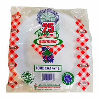 جلف ميد صحون بلاستيك دائرية رقم 18 25قطعة