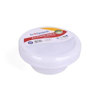 Hotpack White Plastic Bowls 8oz 25 Pack