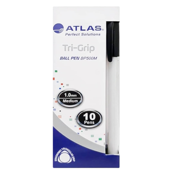 Atlas Tri-Grip Medium Ball Pen 10 Pieces