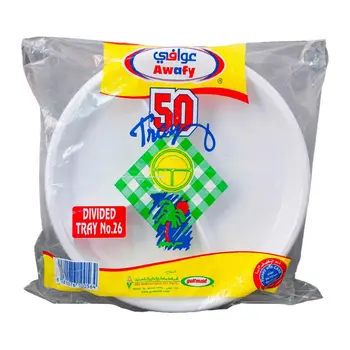 عوافي صحون بلاستيك دائرية مقسمة رقم 26×50قطعة