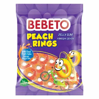 Bebeto Peach Rings Jelly Candy 80g