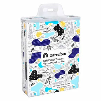 Carrefour 2-Ply Soft Facial Tissues 10x180 Pieces