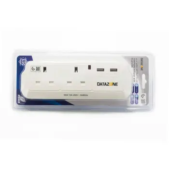 Data Zone White Power Adapter with Dual USB