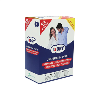 1-2 Dry وسادات تحت الإبط مقاس L اللون الداكن 12قطعة