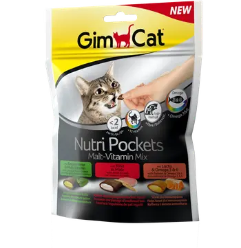 جيم كات نوتري بوكتس وجبة خفيفة مقرمشة للقطط بثلاث نكهات مختلفة 150جرام