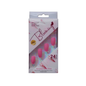 Bloomiez Coffin Bubble Gum Pink Nails 24 pcs
