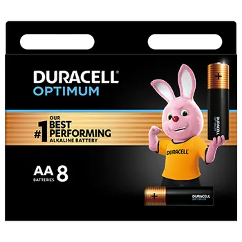 بطاريات دوراسيل أوبتيموم القلوية مقاس AA عبوة تحتوي على 8حبات