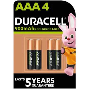 Duracell DC AAA Rechargeable Battery 900mAh 4 Pieces