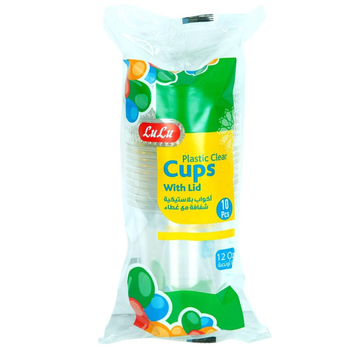 LuLu Clear Plastic Cups 12oz 10-Pack