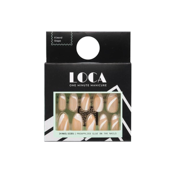 LOCA One Minute Manicure Almond Nails Nude White