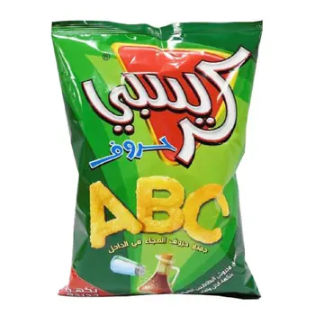 كريسبي حروف رقائق البطاطس بنكهة الملح والخل 80 جرام