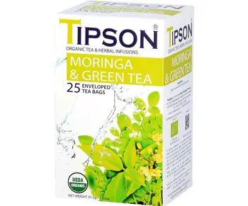 Tipson Organic Moringa Green Tea 25 Sachets
