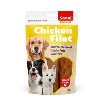 سنال شرائح فيليه الدجاج وجبة خفيفه و مكافئات للكلاب 80جرام
