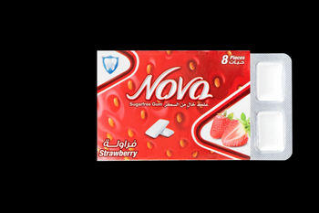 علك نوفا بليستر فراولة خالي من السكر 11.2جرام