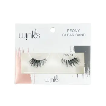 Winks Natural Eyelashes 28 Peony Clear Band