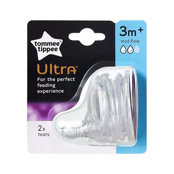 Tommee Tippee Ultra Med Flow Teats 3m+ 2 Pieces