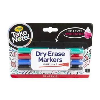 Crayola Take Note! Fine Line Dry-Erase Markers 4 Pieces