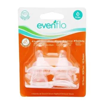 Evenflo Silicone Anatomic Nipple BPA-Free 4 Pieces