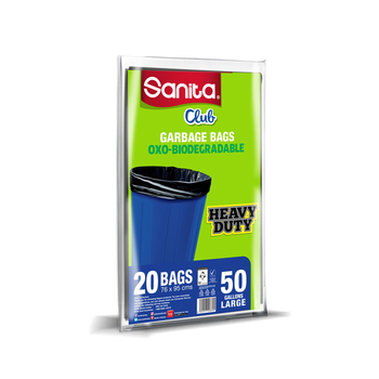 Sanita Club Oxo-Biodegradable Heavy-Duty Garbage Bags 20 Large Bags