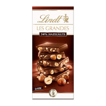 Lindt Les Grandes Dark Chocolate with Hazelnuts 150g