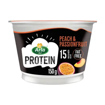 آرلا بروتين زبادى بنكهة الخوخ و الباشن فروت 150جرام
