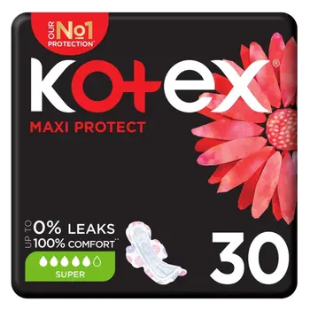 Kotex Maxi Protect Super Size Pads 30 Pieces