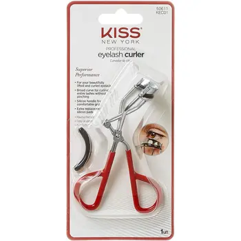 Kiss Eyelash Curler with Silicon Handle Red