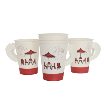 Tea Paper Cups with Hand Grip, 50 Pack 9oz