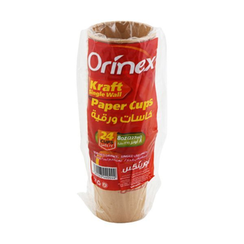 Orinex Kraft Single-Wall Paper Cups 24 Pack