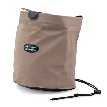 الرماية سلة نفايات قابلة للطي بني + أسود 1قطعة