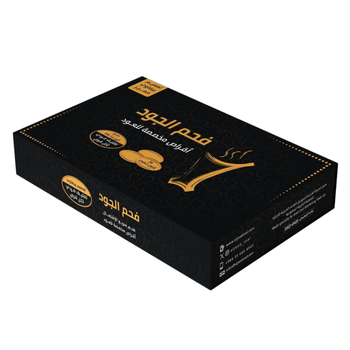 الجود فحم سريع الإشتعال مخصص للعود تغليف فردي لكل قرص ذهبي بيضاوي الشكل حجم كبير 24قطعة