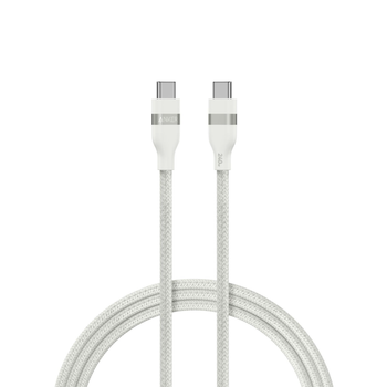 أنكر كابل  USB-C إلى USB-C 3 أقدام 240 واط مجدول مُعاد تدويره أبيض 1قطعة