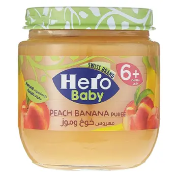 هيرو بيبي برطمان طعام الأطفال خوخ وموز 125جرام