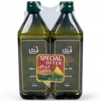 الباشا مزيج زيت متبقي الزيتون المكرر وزيت زيتون بكر ممتاز ٢× ٥٠٠مل