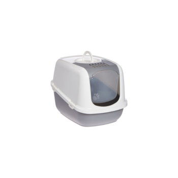 Nestor Jumbo Enclosed Litter Box White/Grey 1Piece