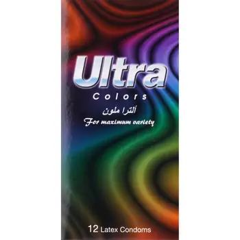 الترا واقي ذكري ملون 12قطعة