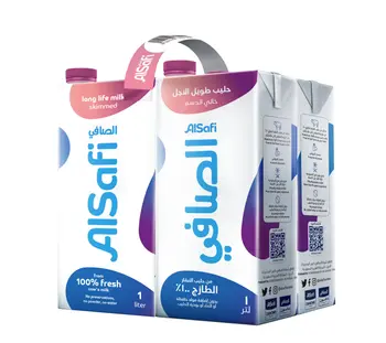Alsafi Skimmed UHT Milk 4x1L