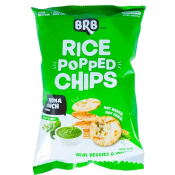 بي آر بي رقائق أرز منفوخة بنكهة البودينا 48جرام