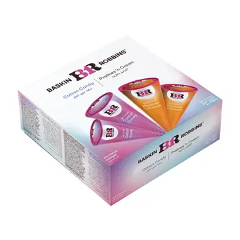 باسكن روبنز مخروط آيس كريم كوتون كاندي والبرالينز آند كريم 4 × 60مل