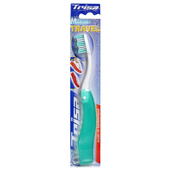 Trisa Travel Medium Toothbrush Green Switzerland